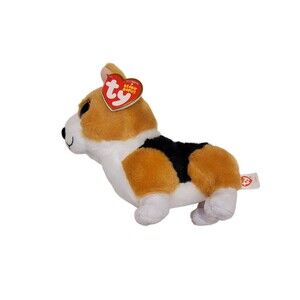 NWT Ty Original Velvety Beanie Babies 6” Colin the Corgi Dog Stuffed Plush Toy